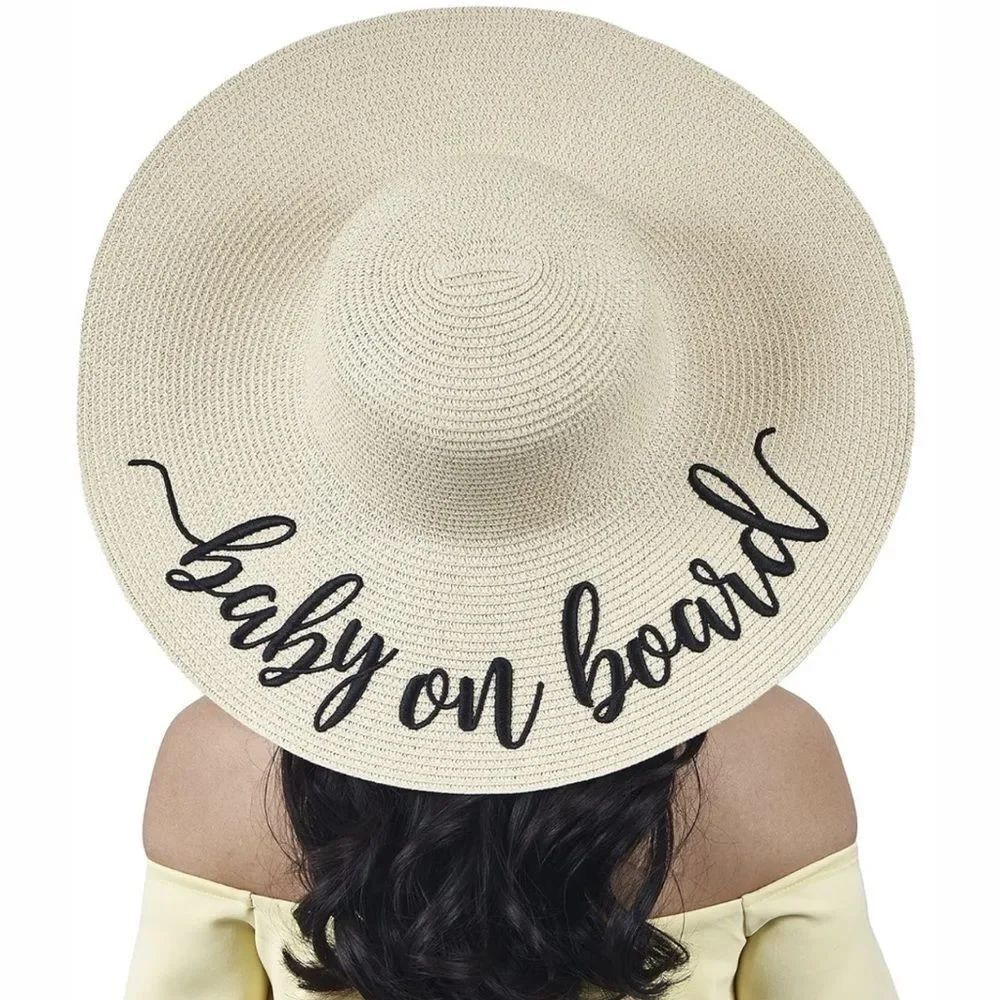 Embroidered Floppy Sunhat (“Baby On Board”)